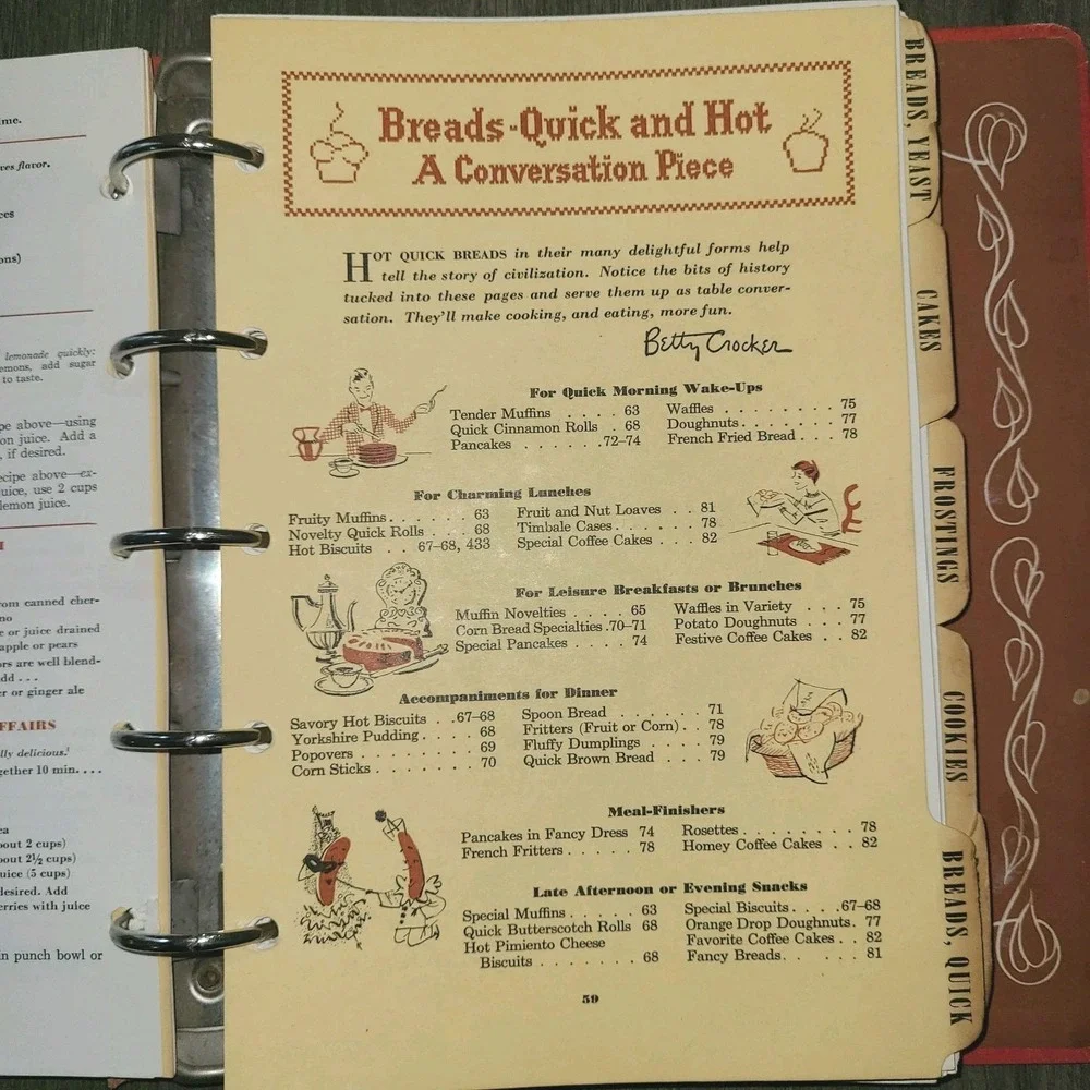 Vintage Betty Crocker Picture Cook Book Ring Binder Mid-Century Recipes